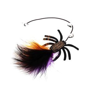 Portable Spider Pattern Cat Playing Rod Replacement Orange Black Purple